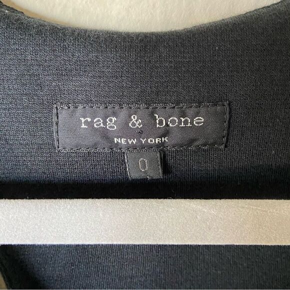 Rag & Bone Cameron Mini Black Dress Draped Bodycon Size 0 - Picture 10 of 11